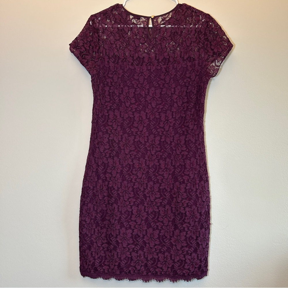 Diane Von Furstenberg Purple Barbie Lace Dress Size 10 - Picture 2 of 7